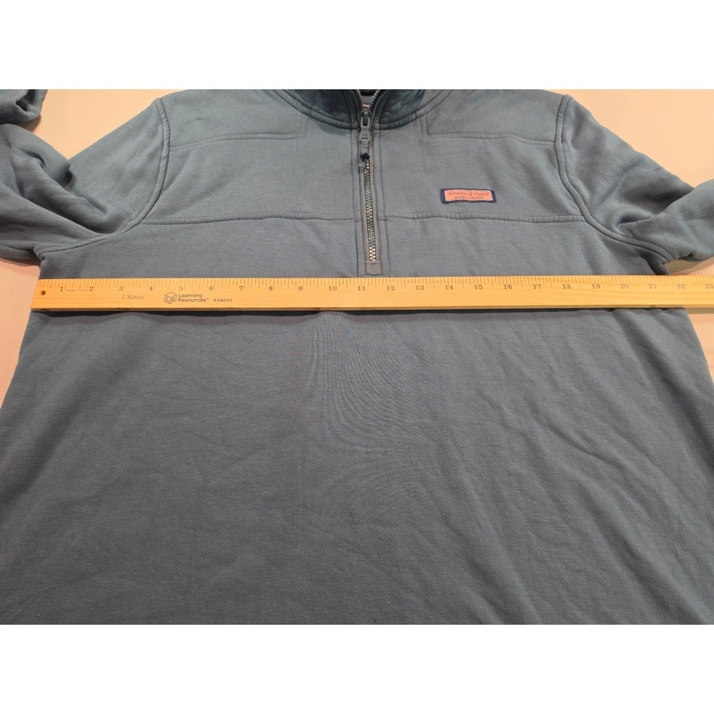 Vineyard Vines Shep Shirt Womens XL Blue Gray Quarter Zip Pullover Thumbholes - Picture 4 of 9